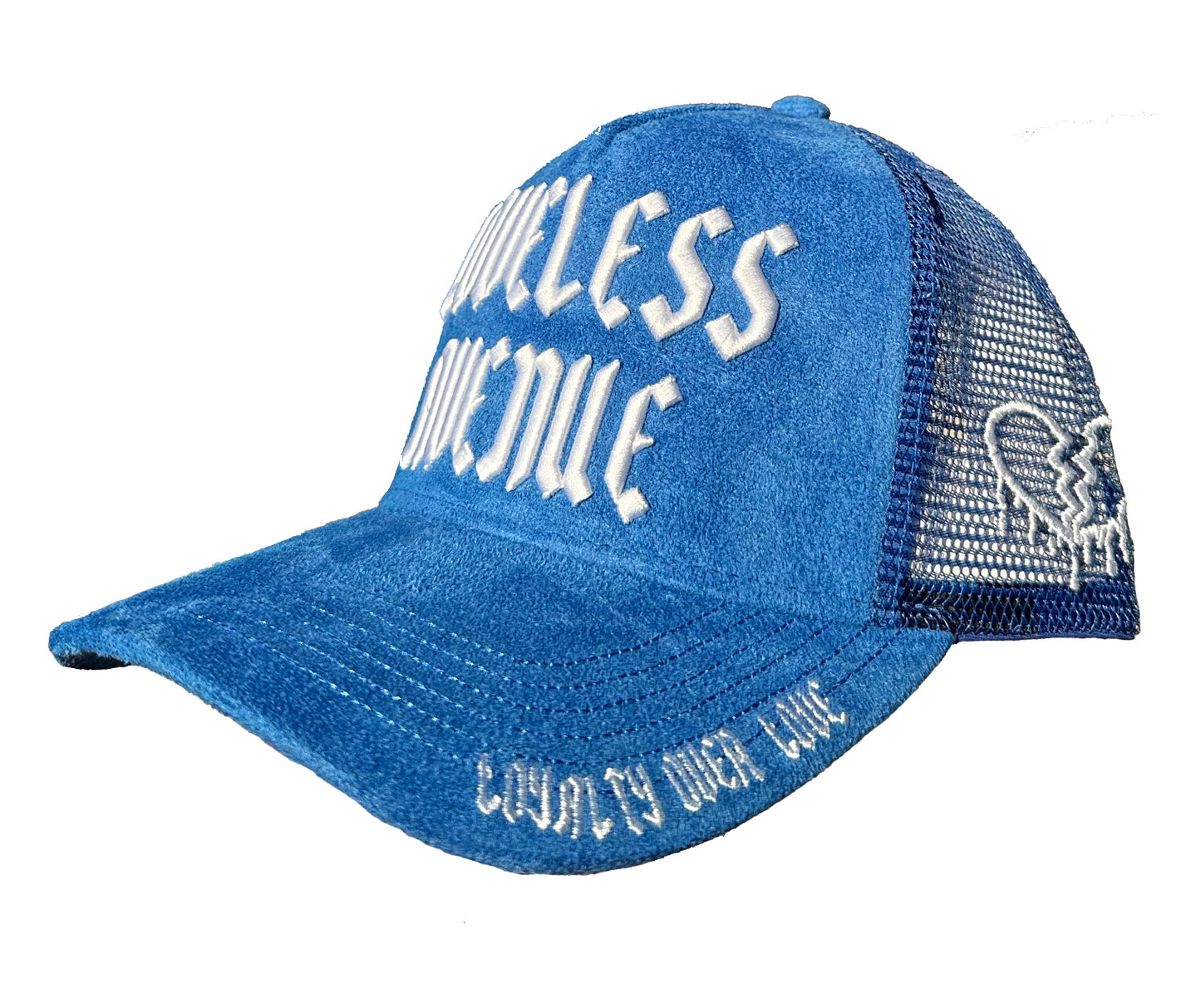 Blue Loveless Avenue Trucker Hat