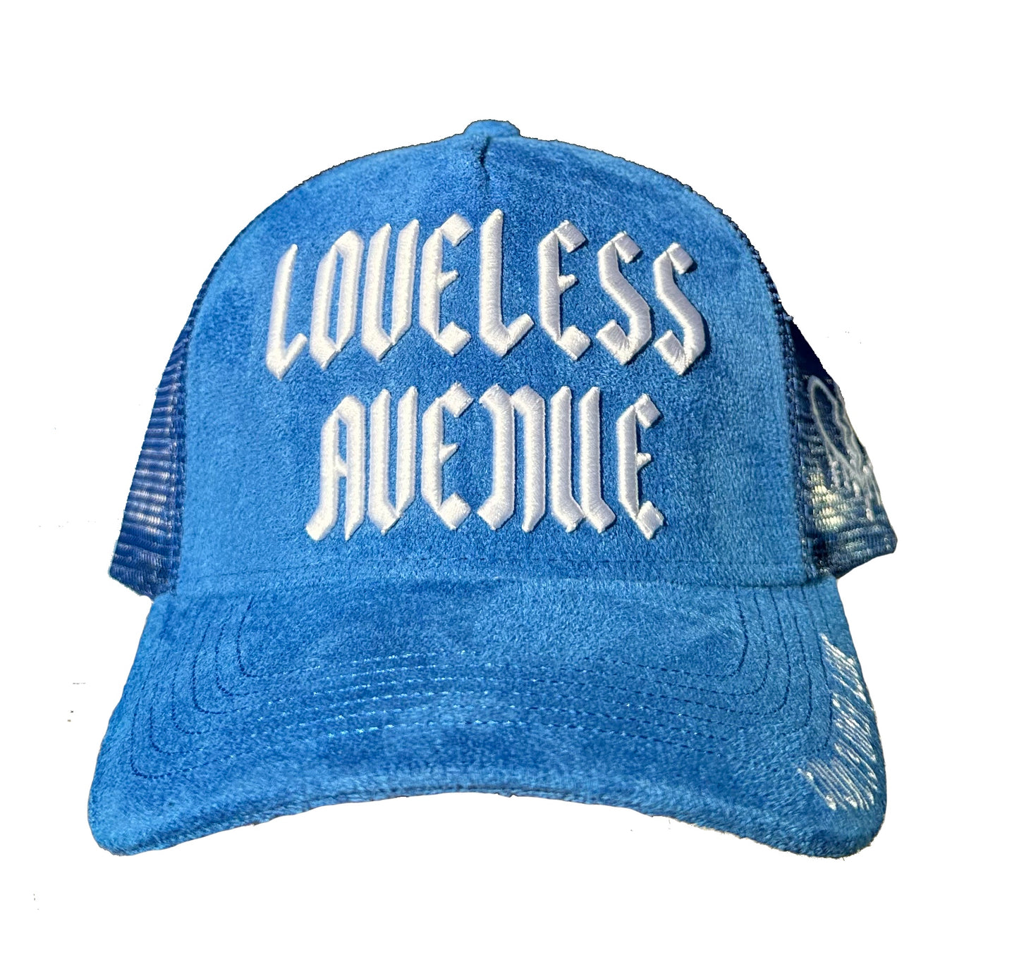 Blue Loveless Avenue Trucker Hat